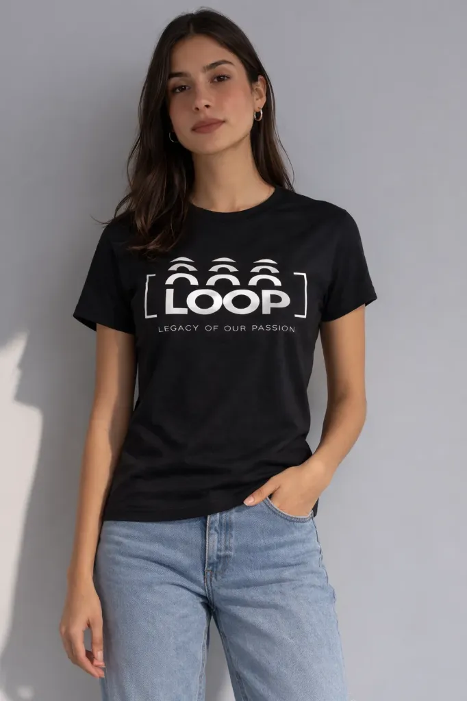 Loop Classic Everyday T-shirt For Women's (Black, S)