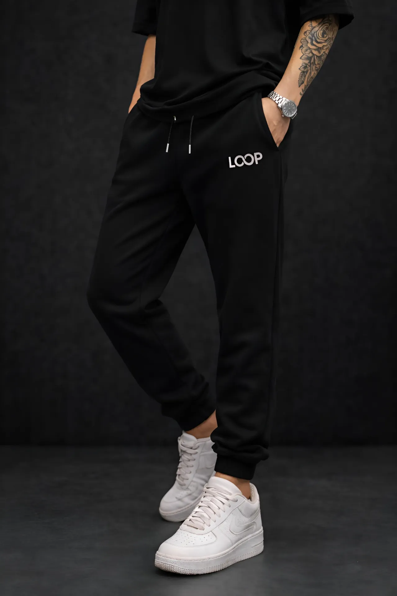 Loop Premium Jogger For Men's (Black, S)