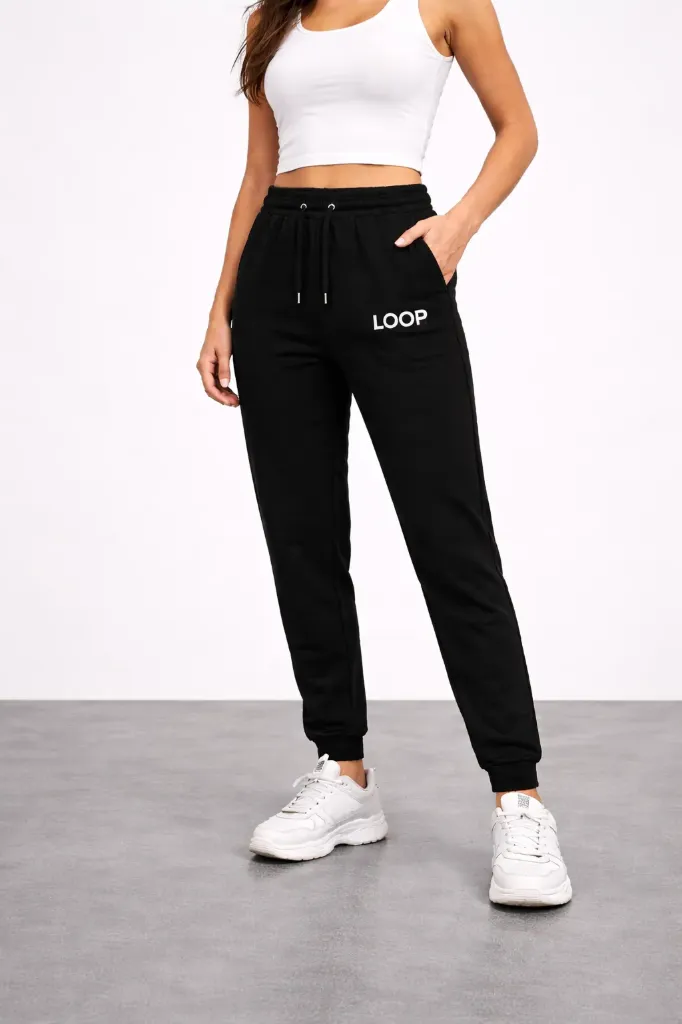 Loop Premium Joggers for Women | High Waist Slim Fit | Trendy Casual Track Pants
