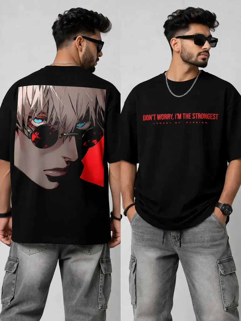 Anime Inspired Oversized T-Shirt for Men | Premium Graphic Print | Streetwear Baggy Tee